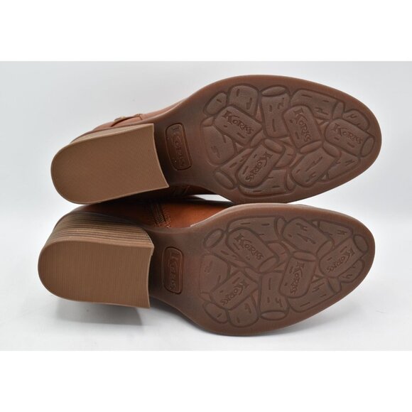 Korks by Kork Ease Womens Size 7 Heidi Block Heel Dark Tan PU Zip Booties Boots - Picture 5 of 10